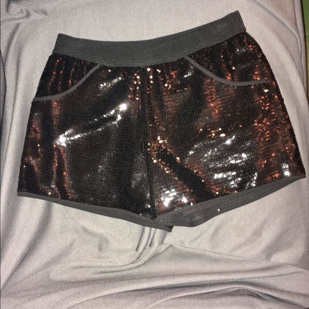 NWT BCBG Max Azria Black Sequin Mini Shorts